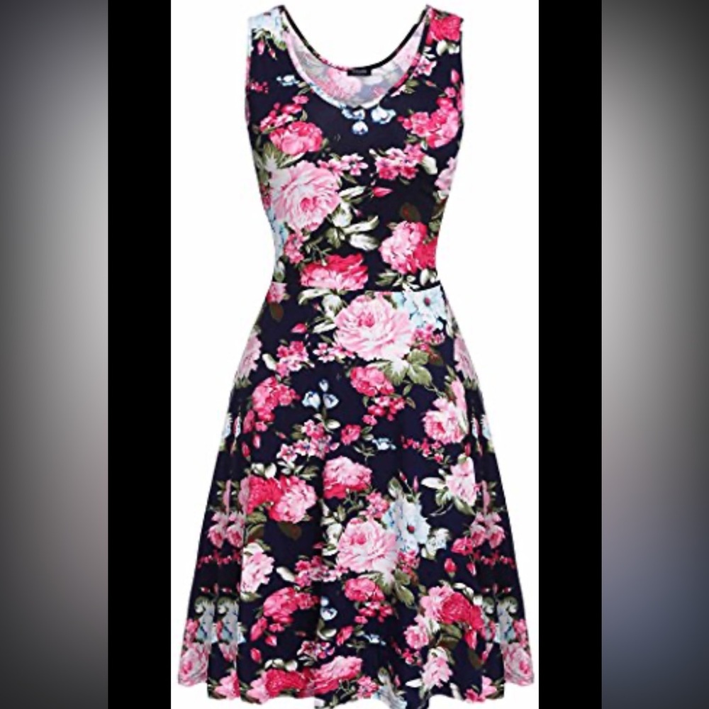Floral Sleeveless Midi Dress